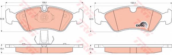Klocki hamulcowe przednie tarczowe TRW GDB1300 cena, od 26,89 USD