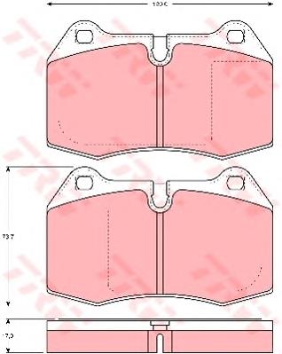 Klocki hamulcowe przednie tarczowe TRW GDB1269 cena, od 35,08 USD