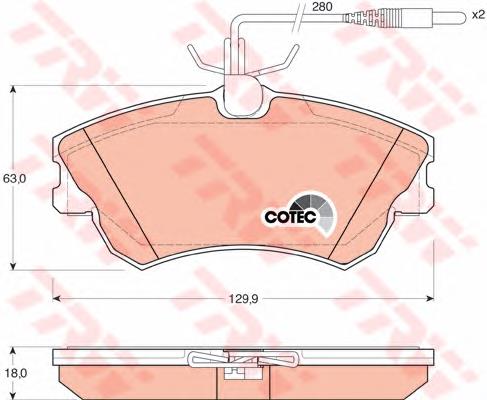 Klocki hamulcowe przednie tarczowe TRW GDB1270 cena, od 37,39 USD
