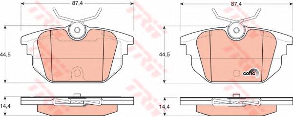 Okładziny (klocki) do hamulców tarczowych tylne TRW GDB1333 cena, od 17,93 USD
