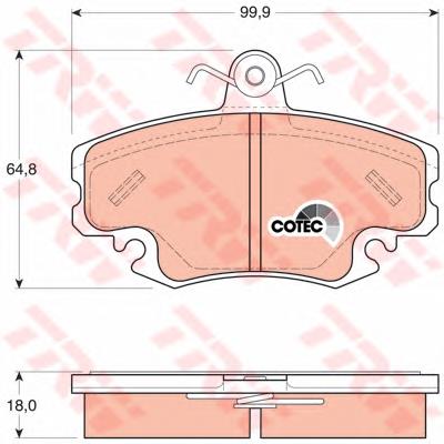Klocki hamulcowe przednie tarczowe TRW GDB1332 cena, od 26,97 USD