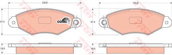 Do koszyka 1617254780 Peugeot/Citroen Klocki hamulcowe przednie tarczowe