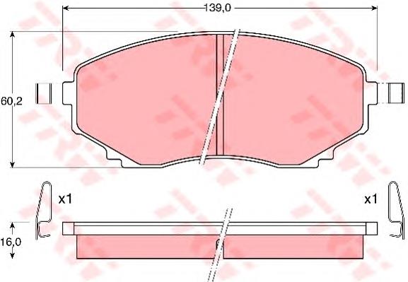 GDB1177 TRW Klocki hamulcowe przednie tarczowe