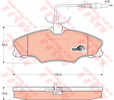 Klocki hamulcowe przednie tarczowe TRW GDB1193 cena, od 23,99 USD
