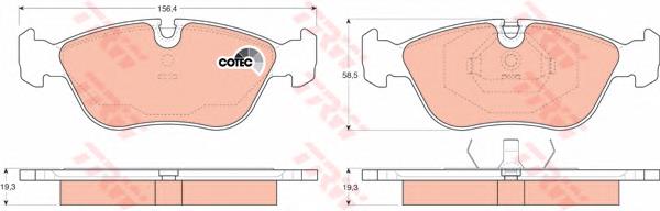 Klocki hamulcowe przednie tarczowe TRW GDB1159 cena, od 28,90 USD