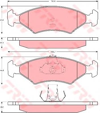 Klocki hamulcowe przednie tarczowe TRW GDB1222 cena, od 22,51 USD