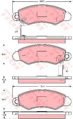 Klocki hamulcowe przednie tarczowe TRW GDB3215 cena, od 28,28 USD