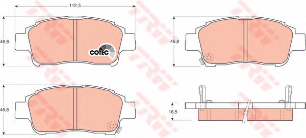 Klocki hamulcowe przednie tarczowe TRW GDB3218 cena, od 17,60 USD