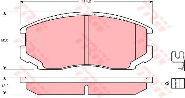 Do koszyka MB950555 Mitsubishi Klocki hamulcowe przednie tarczowe