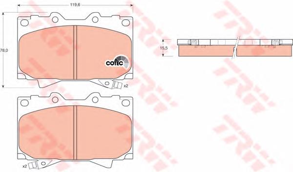 0446560340 Toyota Klocki hamulcowe przednie tarczowe