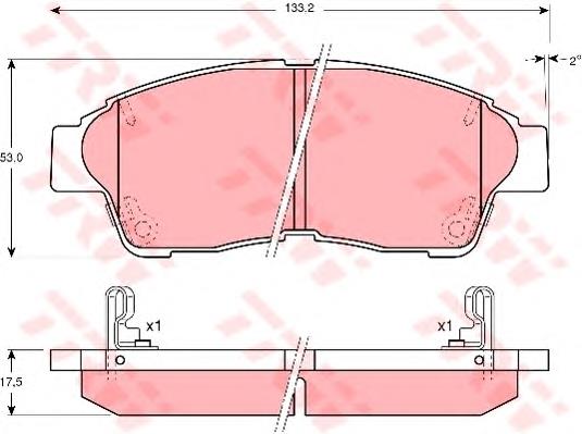 Klocki hamulcowe przednie tarczowe 446502020 Toyota