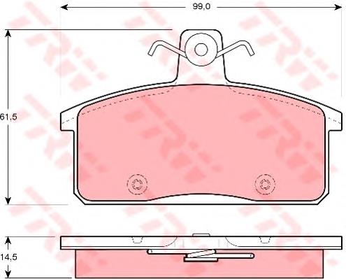 Klocki hamulcowe przednie tarczowe TRW GDB3202 cena, od 32,47 USD