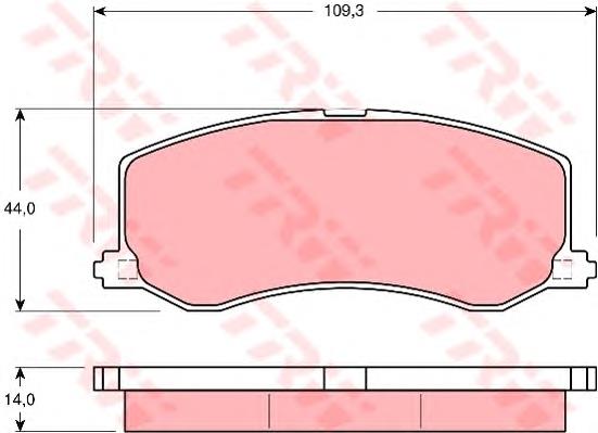 Klocki hamulcowe przednie tarczowe TRW GDB3237 cena, od 17,55 USD