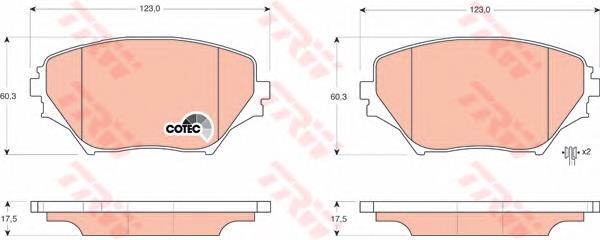 Klocki hamulcowe przednie tarczowe TRW GDB3251 cena, od 25,37 USD