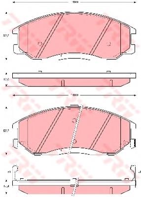 Klocki hamulcowe przednie tarczowe TRW GDB3244 cena, od 30,75 USD