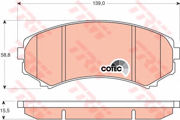 Klocki hamulcowe przednie tarczowe Mitsubishi MR569592 cena, od 21,93 USD