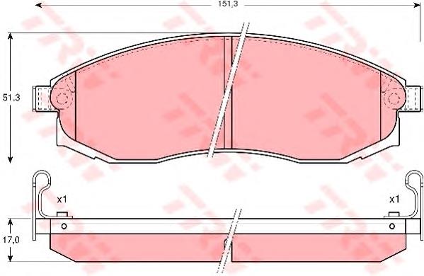 Klocki hamulcowe przednie tarczowe TRW GDB3124 cena, od 31,53 USD