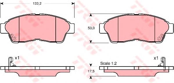 Do koszyka 446502020 Toyota Klocki hamulcowe przednie tarczowe