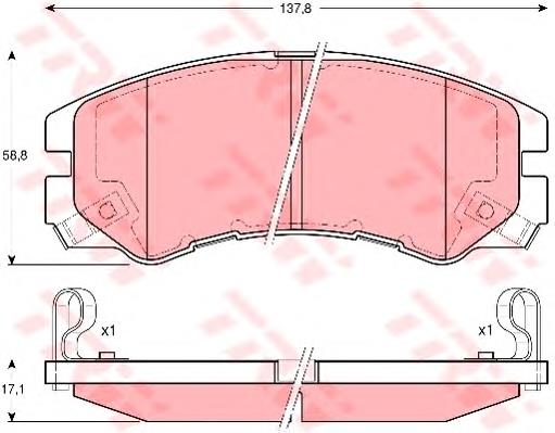 Klocki hamulcowe przednie tarczowe TRW GDB3162 cena, od 27,06 USD
