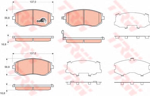 Klocki hamulcowe przednie tarczowe Subaru 26296AG020 cena, od 10,79 USD