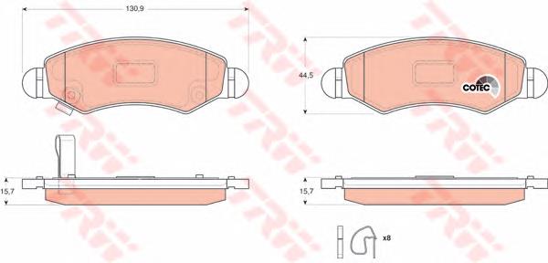 Klocki hamulcowe przednie tarczowe TRW GDB3363 cena, od 27,10 USD