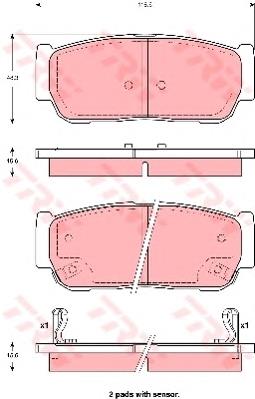 Okładziny (klocki) do hamulców tarczowych tylne TRW GDB3413 cena, od 25,53 USD