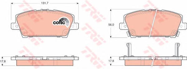 Klocki hamulcowe przednie tarczowe TRW GDB3407 cena, od 19,50 USD