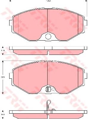 Klocki hamulcowe przednie tarczowe TRW GDB3273 cena, od 29,48 USD