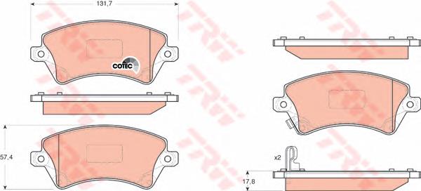 Do koszyka 0446502100 Toyota Klocki hamulcowe przednie tarczowe