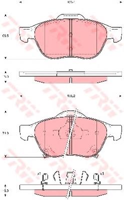 Klocki hamulcowe przednie tarczowe TRW GDB3335 cena, od 31,89 USD