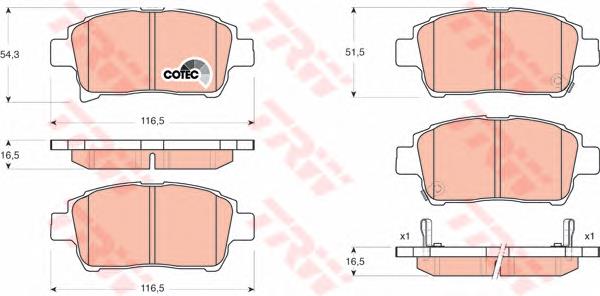 Klocki hamulcowe przednie tarczowe TRW GDB3317 cena, od 27,27 USD