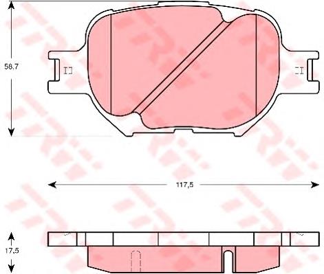 Klocki hamulcowe przednie tarczowe TRW GDB3316 cena, od 21,93 USD