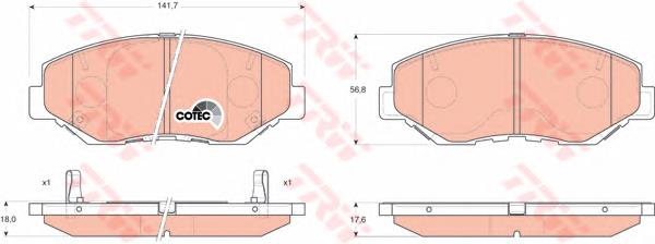 Klocki hamulcowe przednie tarczowe 45022SCVA01 Honda