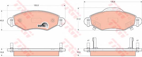Klocki hamulcowe przednie tarczowe TRW GDB3324 cena, od 26,59 USD