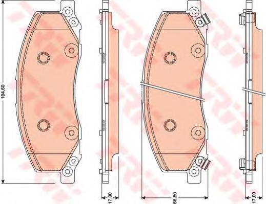 Klocki hamulcowe przednie tarczowe TRW GDB1781 cena, od 35,82 USD
