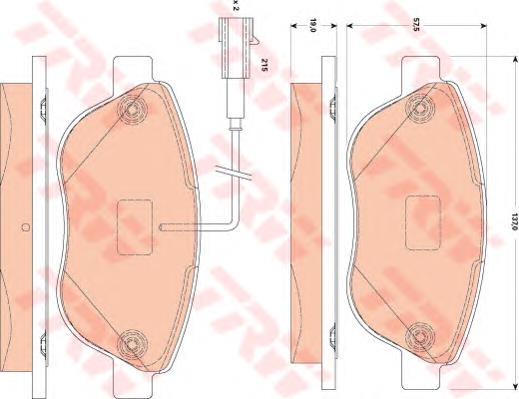 Klocki hamulcowe przednie tarczowe TRW GDB1829 cena, od 24,83 USD