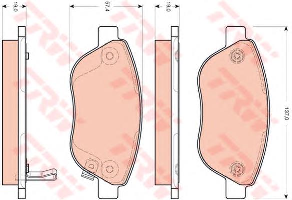 Klocki hamulcowe przednie tarczowe TRW GDB1701 cena, od 26,85 USD