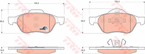 Klocki hamulcowe przednie tarczowe TRW GDB1687 cena, od 28,74 USD