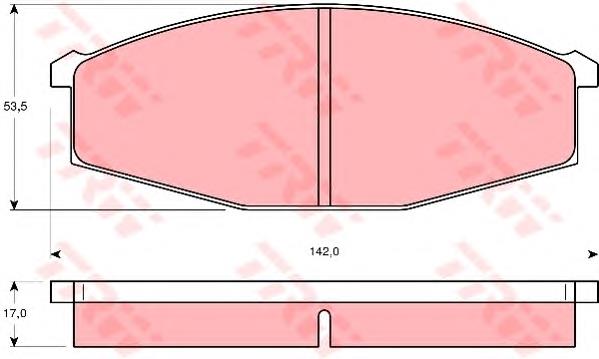 Klocki hamulcowe przednie tarczowe TRW GDB251 cena, od 26,89 USD