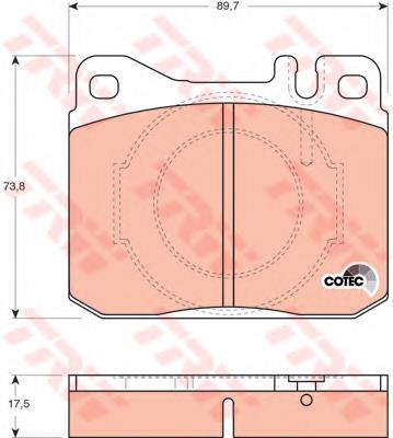 Klocki hamulcowe przednie tarczowe TRW GDB264 cena, od 25,42 USD