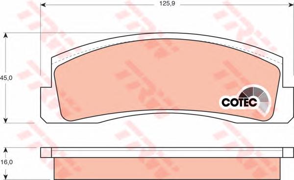 Klocki hamulcowe przednie tarczowe TRW GDB265 cena, od 15,25 USD