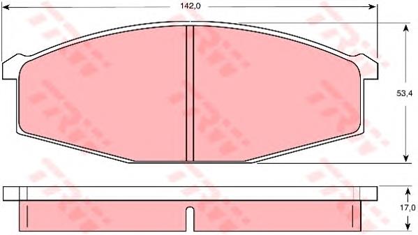Klocki hamulcowe przednie tarczowe TRW GDB747 cena, od 26,84 USD