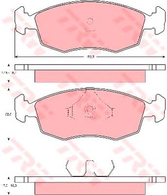 GDB371 TRW Klocki hamulcowe przednie tarczowe