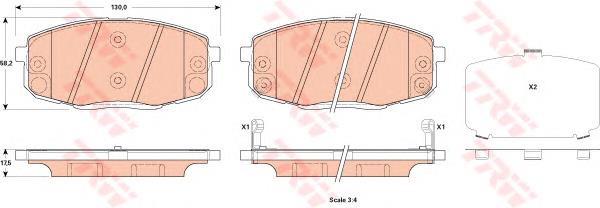 Klocki hamulcowe przednie tarczowe TRW GDB3523 cena, od 46,46 USD