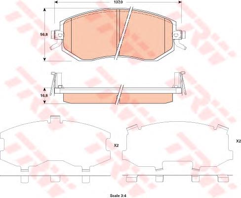 Klocki hamulcowe przednie tarczowe Subaru 26296FJ020 cena, od 25,86 USD