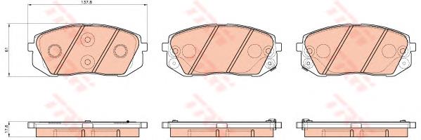 Klocki hamulcowe przednie tarczowe Hyundai/Kia 581012MA00