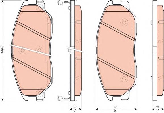 Do koszyka 4813A21100 Hyundai/Kia Klocki hamulcowe przednie tarczowe