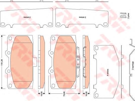 Klocki hamulcowe przednie tarczowe 26296FE070 Subaru