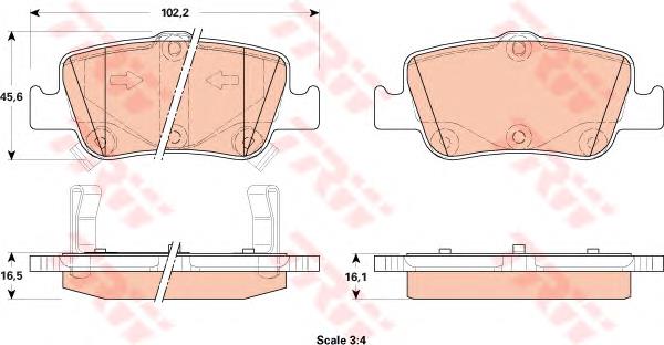 0446612140 Toyota Okładziny (klocki) do hamulców tarczowych tylne