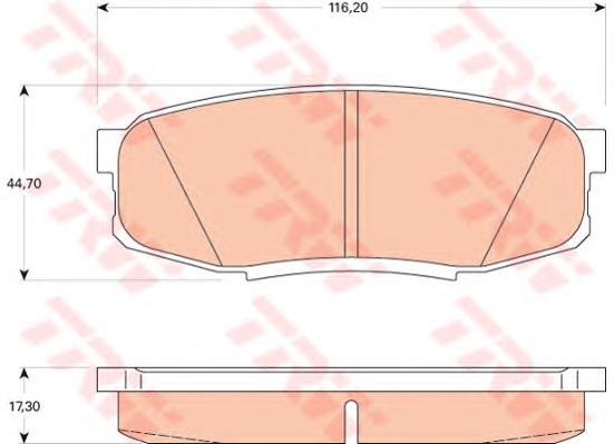 Okładziny (klocki) do hamulców tarczowych tylne TRW GDB3491 cena, od 22,60 USD